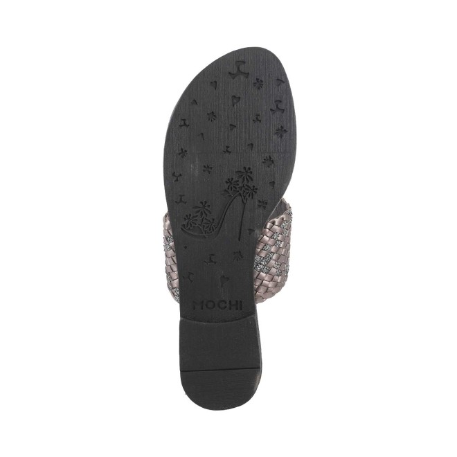 Mochi Women Gun-Metal Casual Slippers (SKU: 32-1231-29-36)