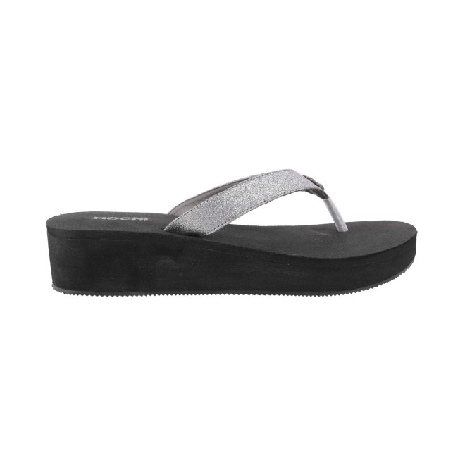 Mochi Women Gun-Metal Casual Slippers (SKU: 32-1234-29-39)