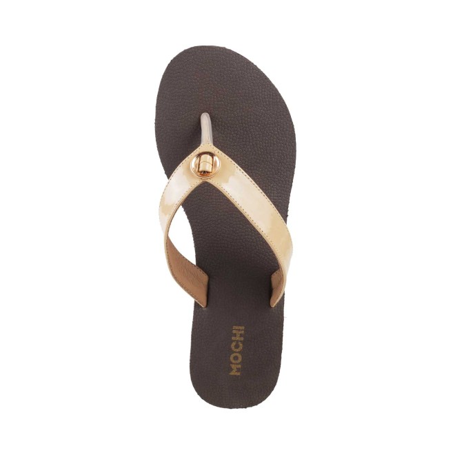 Mochi Women Beige Casual Slippers (SKU: 32-1234-20-37)