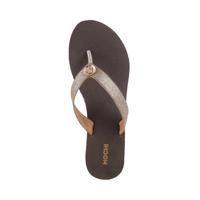 Mochi Women Antique-Gold Casual Slippers (SKU: 32-1234-28-38)