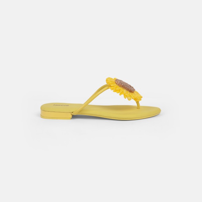 Mochi Women Yellow Casual Slippers (SKU: 32-1328-33-37)