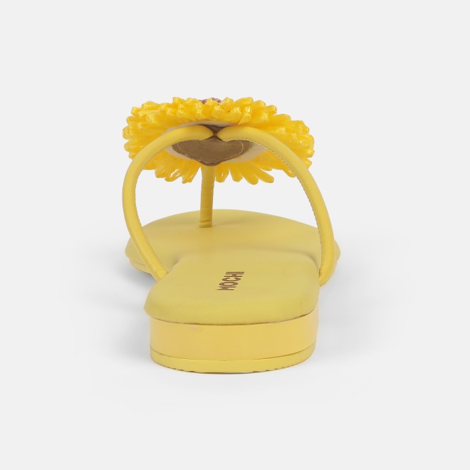 Mochi Women Yellow Casual Slippers (SKU: 32-1328-33-37)