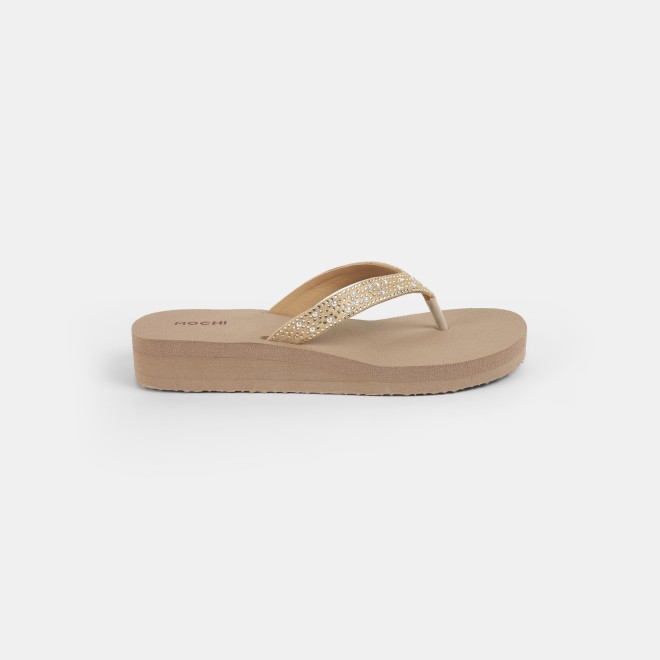 Mochi Women Beige Casual Slippers (SKU: 32-1341-20-37)