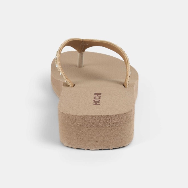 Mochi Women Beige Casual Slippers (SKU: 32-1341-20-37)