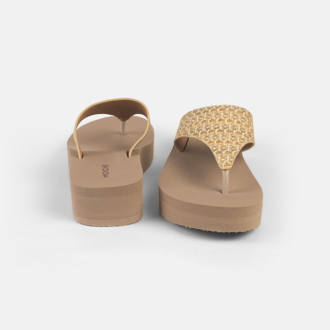 Mochi Women Beige Casual Slippers (SKU: 32-1346-20-36)
