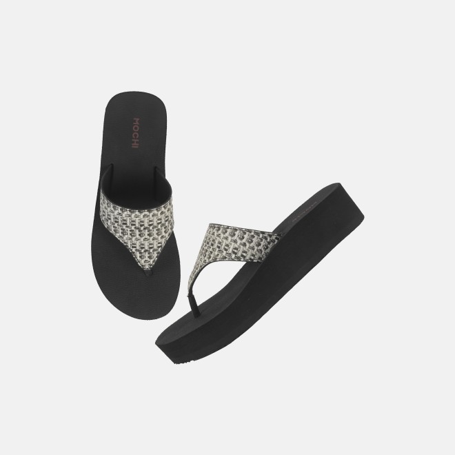 Mochi Women Black Casual Slippers (SKU: 32-1346-11-36)