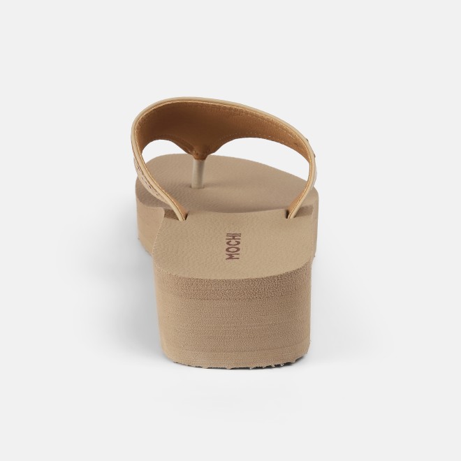 Mochi Women Beige Casual Slippers (SKU: 32-1351-20-36)