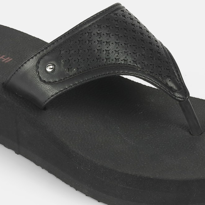 Mochi Women Black Casual Slippers (SKU: 32-1351-11-36)