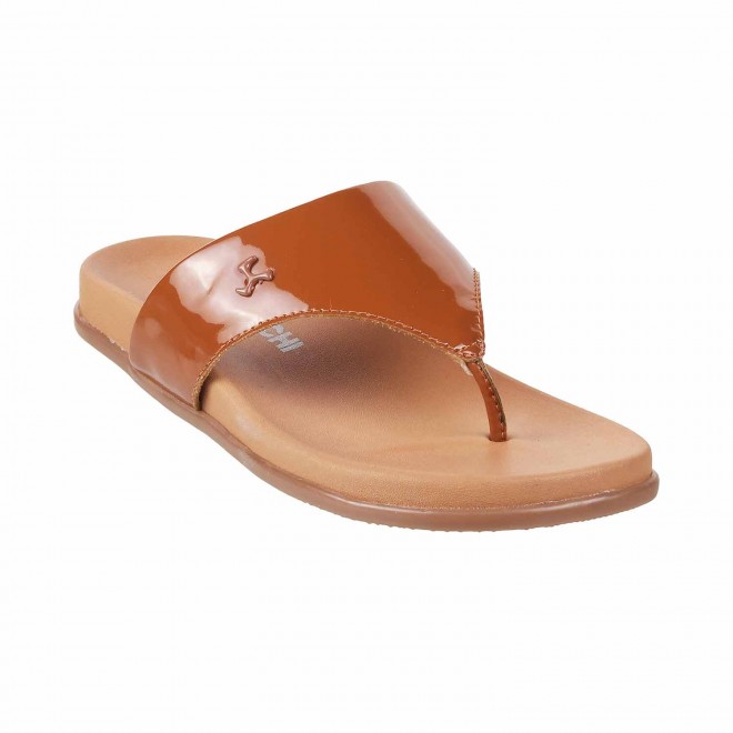 Mochi Women Tan Casual Slippers (SKU: 32-1355-23-36)