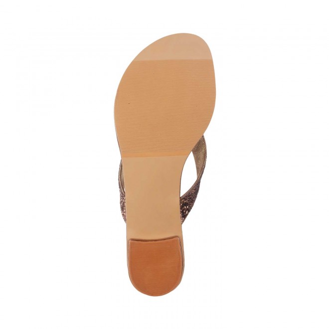 Mochi Women Antique-Gold Casual Slippers (SKU: 32-1369-28-36)