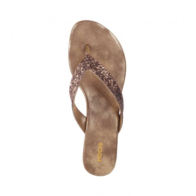 Mochi Women Antique-Gold Casual Slippers (SKU: 32-1369-28-36)