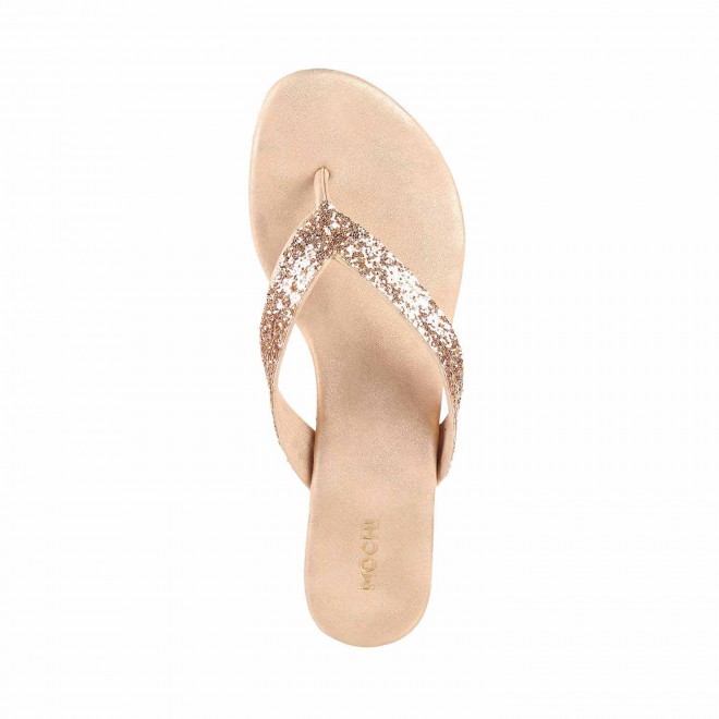 Mochi Women Rose-Gold Casual Slippers (SKU: 32-1369-52-36)