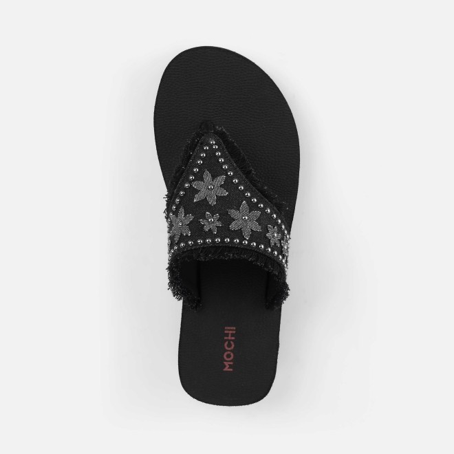 Mochi Women Black Casual Slippers (SKU: 32-1370-11-36)