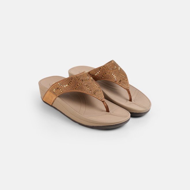 Mochi Women Antic-gold Casual Slippers (SKU: 32-1380-28-36)