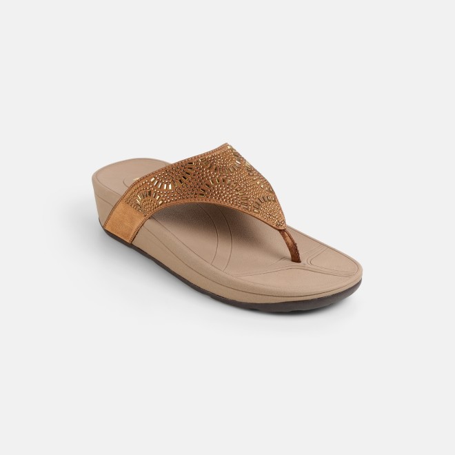 Mochi Women Antic-gold Casual Slippers (SKU: 32-1380-28-36)