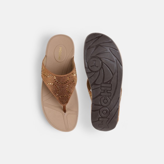 Mochi Women Antic-gold Casual Slippers (SKU: 32-1380-28-36)