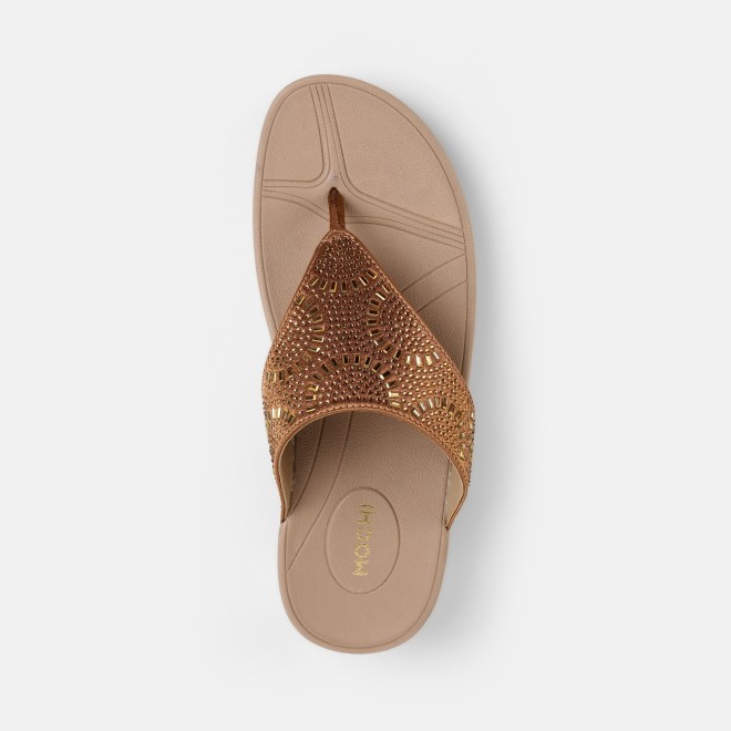 Mochi Women Antic-gold Casual Slippers (SKU: 32-1380-28-36)