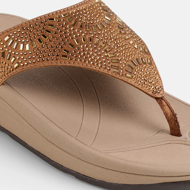 Mochi Women Antic-gold Casual Slippers (SKU: 32-1380-28-36)
