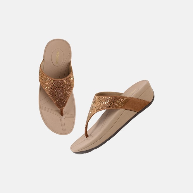 Mochi Women Antic-gold Casual Slippers (SKU: 32-1380-28-36)