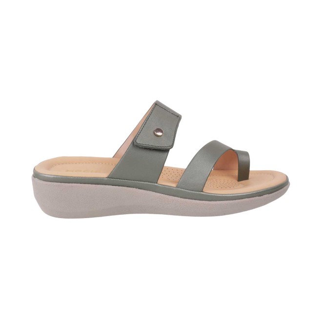 Mochi Women Green Casual Slip Ons (SKU: 32-1386-21-36)
