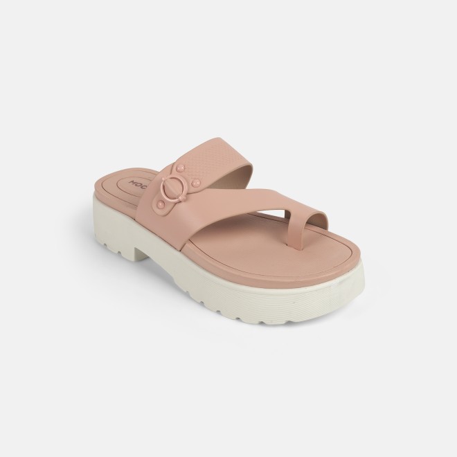 Mochi Women Pink Casual Slip Ons