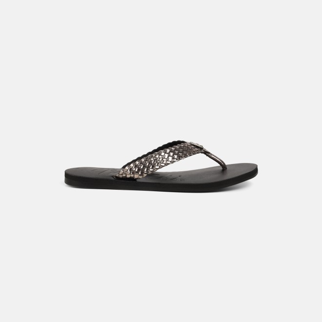 Mochi Women Gun-metal Casual Slippers (SKU: 32-1414-29-36)