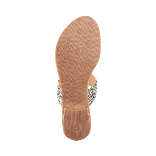 Mochi Women Gold Ethnic Slip Ons (SKU: 32-1422-15-36)