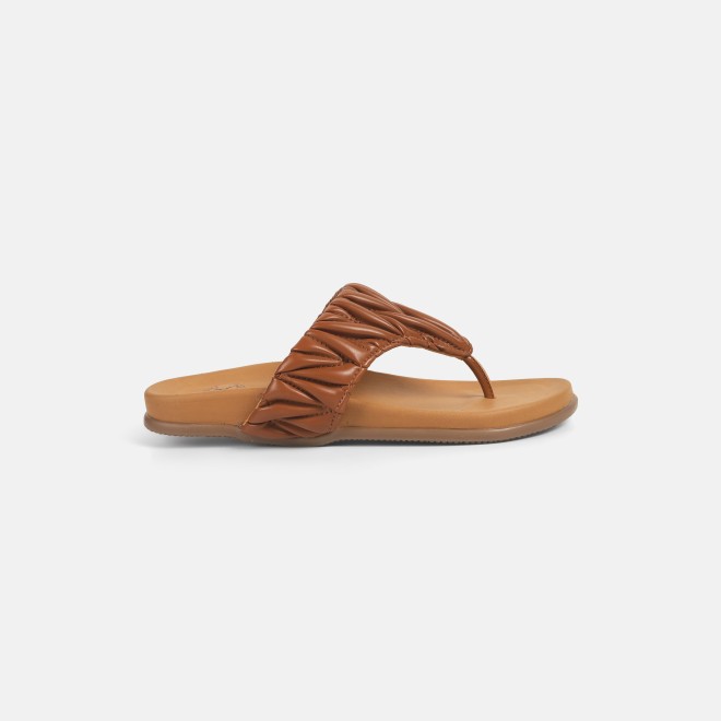 Mochi Women Tan Casual Slippers (SKU: 32-1428-23-36)