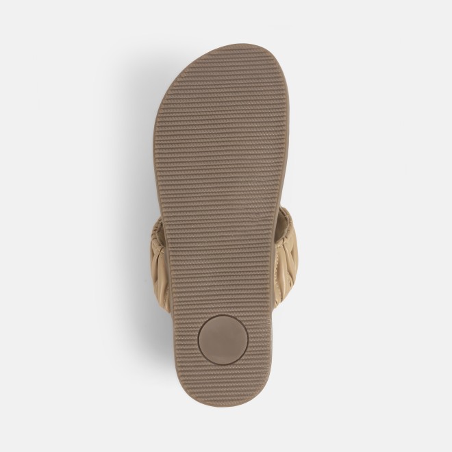 Mochi Women Beige Casual Slippers (SKU: 32-1428-20-36)