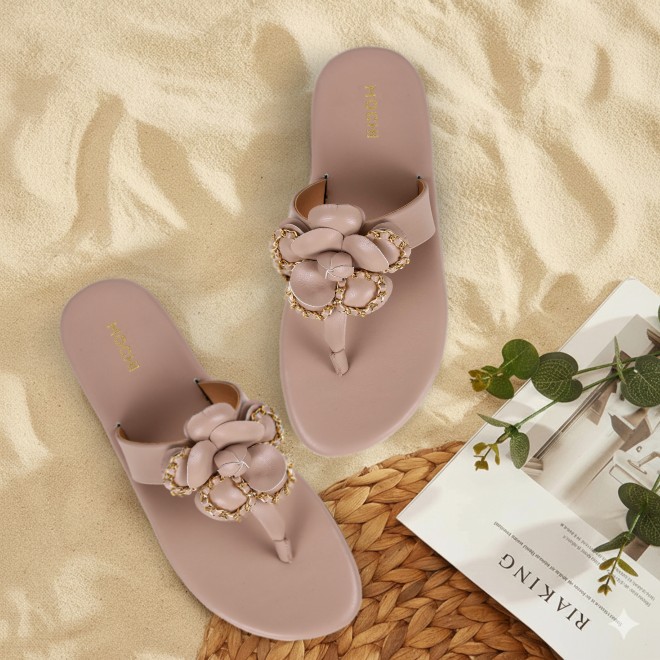 Mochi Women Rose-gold Casual Slippers