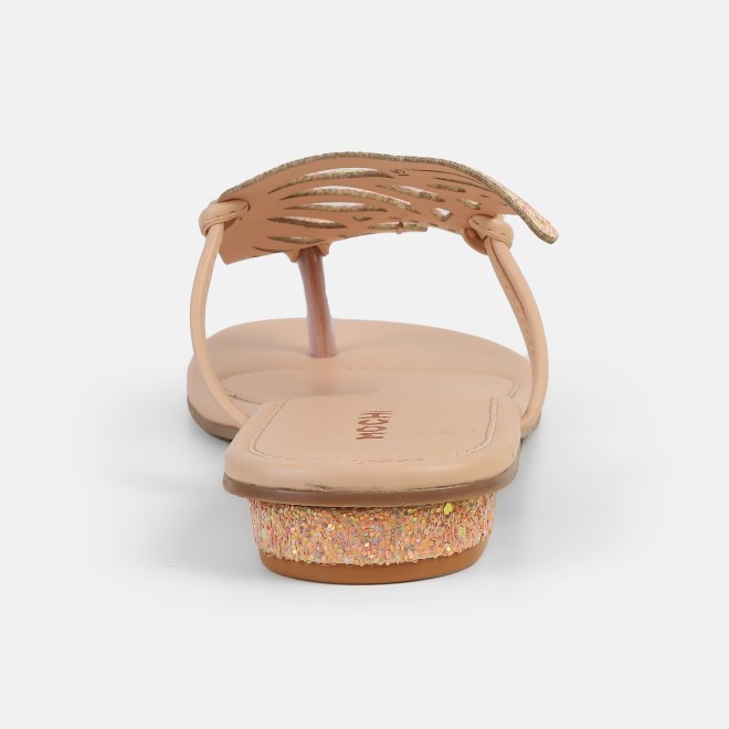 Mochi Women Peach Ethnic Slippers (SKU: 32-1465-80-39)