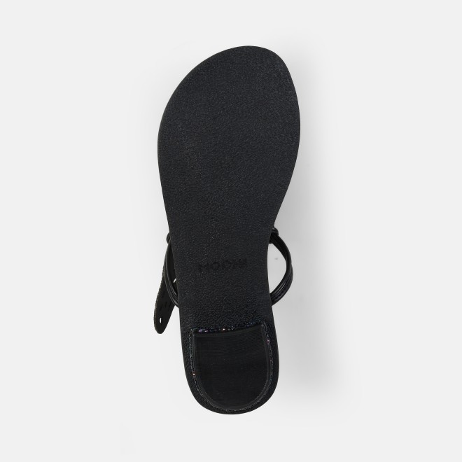 Mochi Women Black Ethnic Slippers (SKU: 32-1465-11-37)