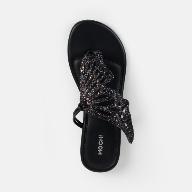 Mochi Women Black Ethnic Slippers (SKU: 32-1465-11-37)