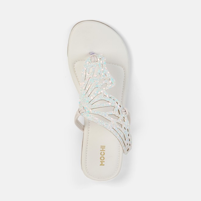 Mochi Women White Ethnic Slippers (SKU: 32-1465-16-36)