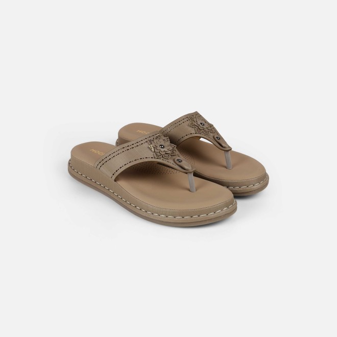 Mochi Women Beige Casual Slippers (SKU: 32-1467-20-36)