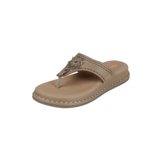Mochi Women Beige Casual Slippers (SKU: 32-1467-20-36)