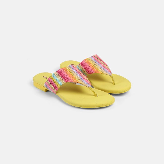 Mochi Women Yellow Casual Slippers (SKU: 32-1470-33-36)