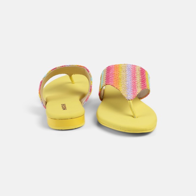 Mochi Women Yellow Casual Slippers (SKU: 32-1470-33-36)