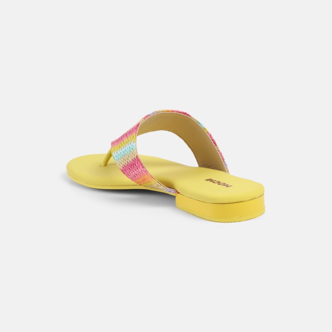 Mochi Women Yellow Casual Slippers (SKU: 32-1470-33-36)