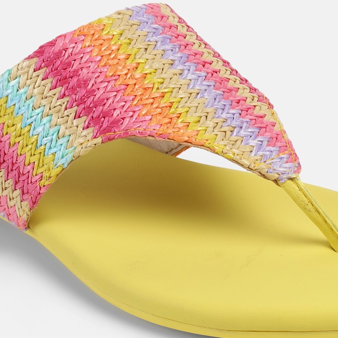Mochi Women Yellow Casual Slippers (SKU: 32-1470-33-36)