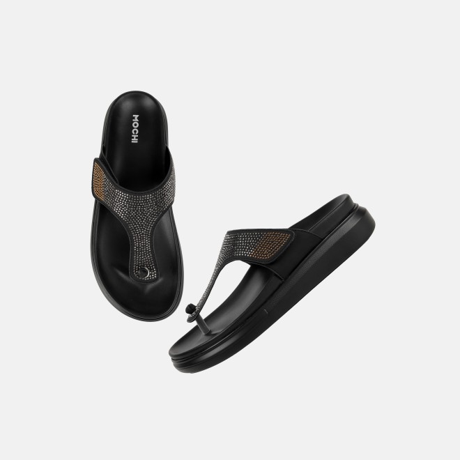 Mochi Women Black Casual Slippers (SKU: 32-1473-11-36)