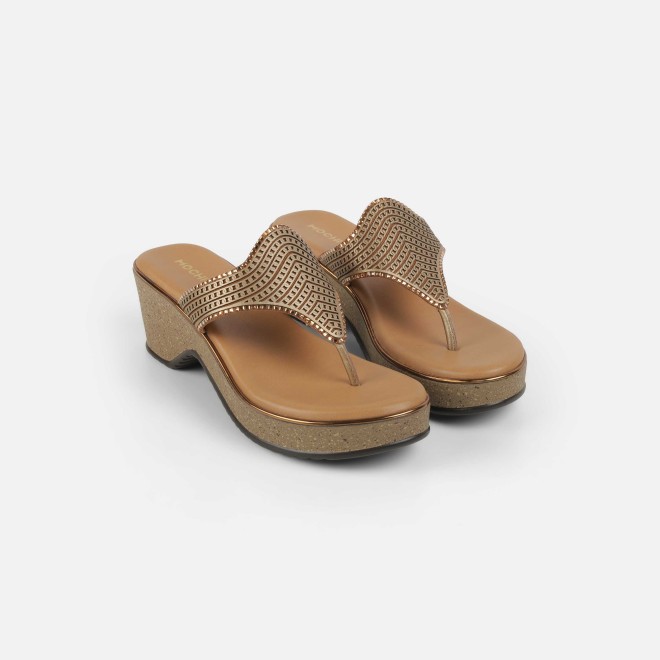 Mochi Women Antic-gold Casual Slip Ons (SKU: 32-1474-28-36)
