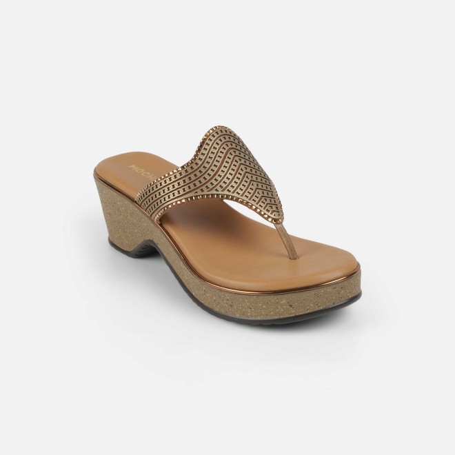 Mochi Women Antic-gold Casual Slip Ons (SKU: 32-1474-28-36)