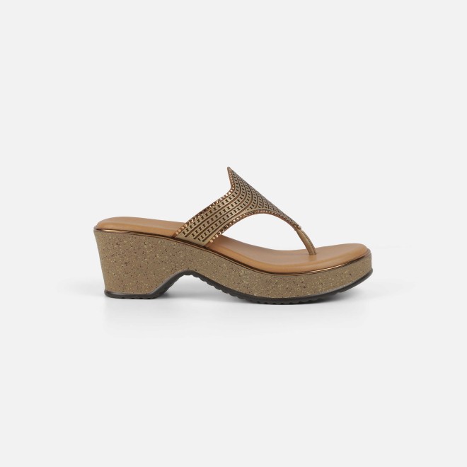 Mochi Women Antic-gold Casual Slip Ons (SKU: 32-1474-28-36)