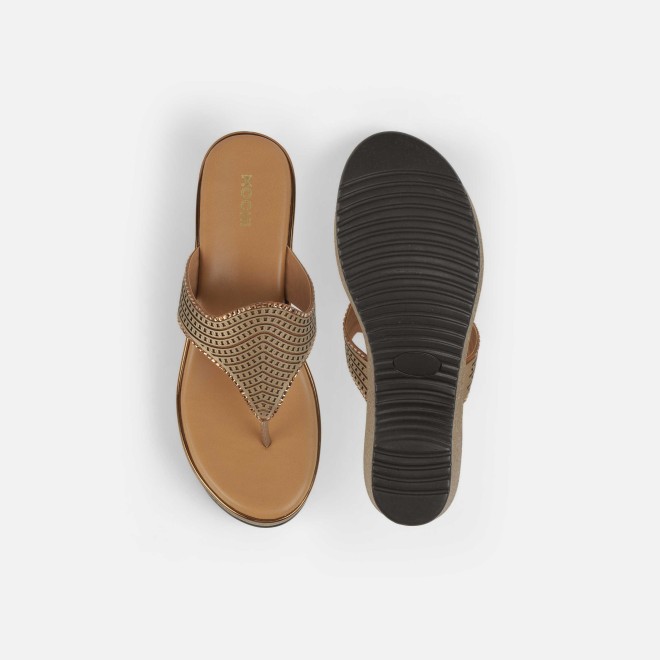 Mochi Women Antic-gold Casual Slip Ons (SKU: 32-1474-28-36)