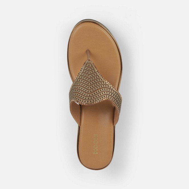Mochi Women Antic-gold Casual Slip Ons (SKU: 32-1474-28-36)