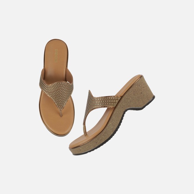 Mochi Women Antic-gold Casual Slip Ons (SKU: 32-1474-28-36)