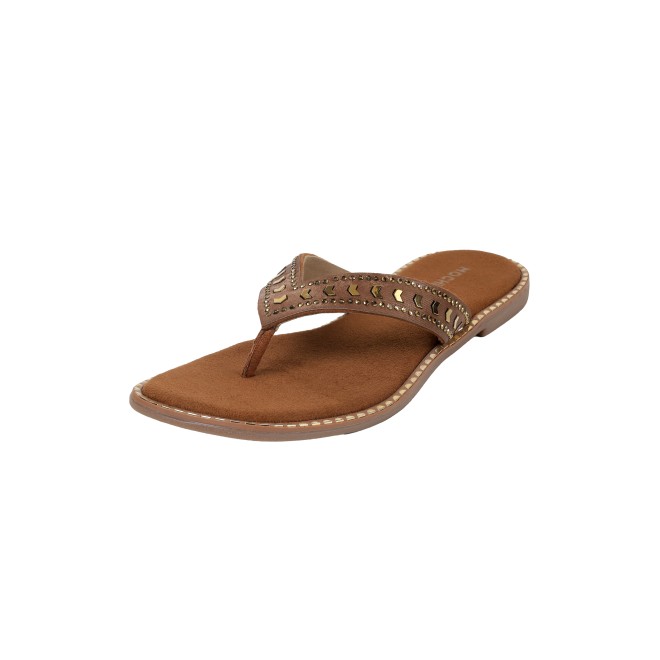 Mochi Women Tan Casual Slippers (SKU: 32-1485-23-36)
