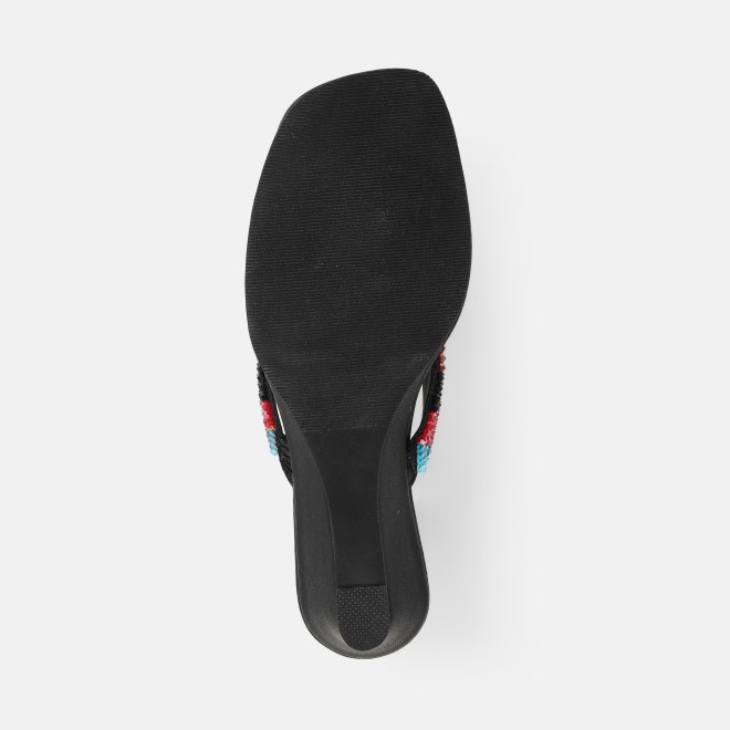 Mochi Women Black-multi Ethnic Slip Ons (SKU: 32-1486-53-36)