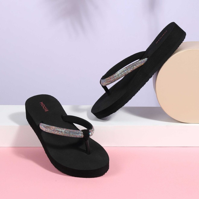 Women Black Casual Slippers